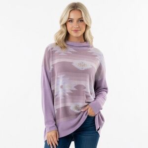 Hailey & Co purple boho oversized sweater size large